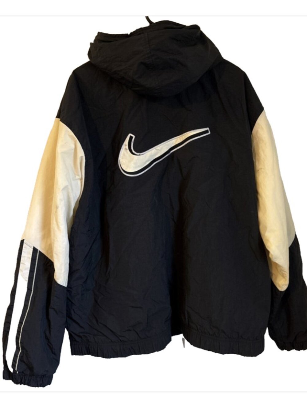 Vintage Nike 90s Puffer Jacket Streetwear Swoosh Black White Men’s XL